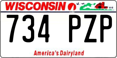 WI license plate 734PZP