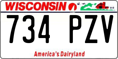WI license plate 734PZV