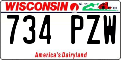 WI license plate 734PZW