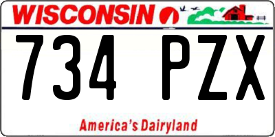 WI license plate 734PZX