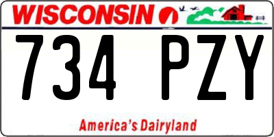WI license plate 734PZY