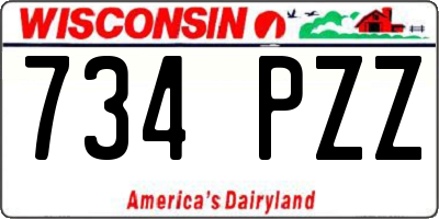 WI license plate 734PZZ