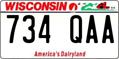 WI license plate 734QAA