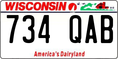 WI license plate 734QAB