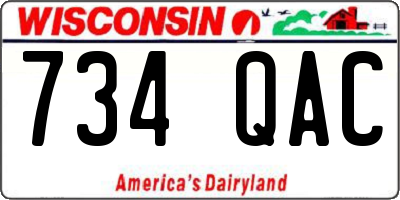 WI license plate 734QAC