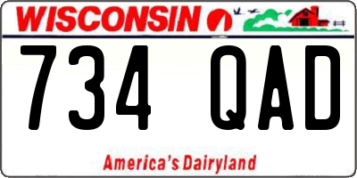 WI license plate 734QAD