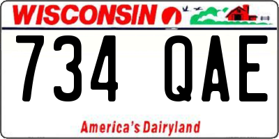 WI license plate 734QAE