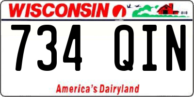 WI license plate 734QIN