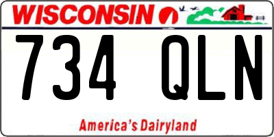 WI license plate 734QLN