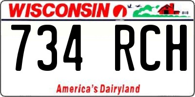WI license plate 734RCH
