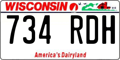 WI license plate 734RDH