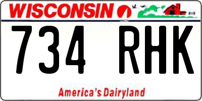 WI license plate 734RHK