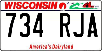 WI license plate 734RJA
