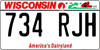 WI license plate 734RJH