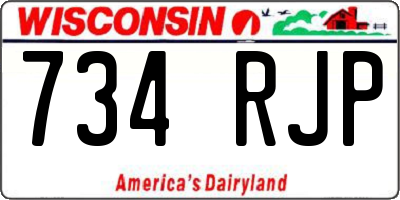 WI license plate 734RJP