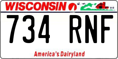 WI license plate 734RNF