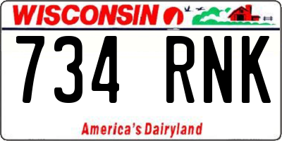 WI license plate 734RNK