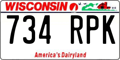 WI license plate 734RPK