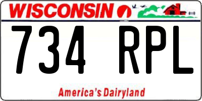 WI license plate 734RPL