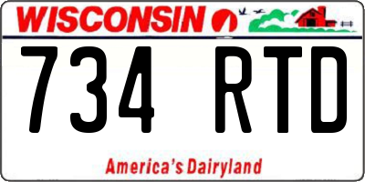 WI license plate 734RTD