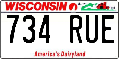WI license plate 734RUE