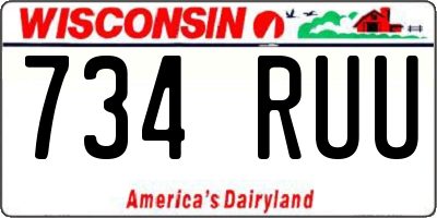 WI license plate 734RUU