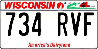 WI license plate 734RVF