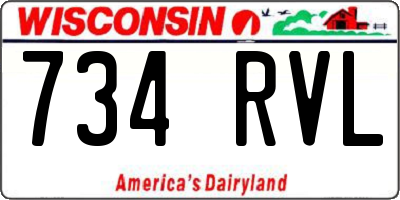 WI license plate 734RVL