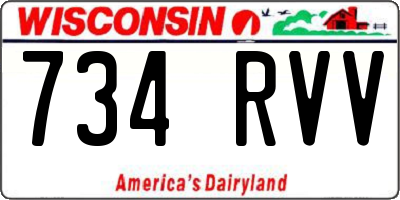 WI license plate 734RVV