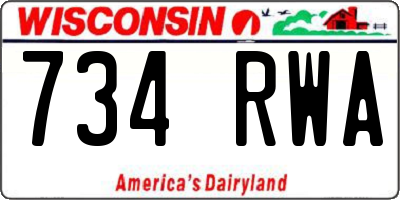 WI license plate 734RWA
