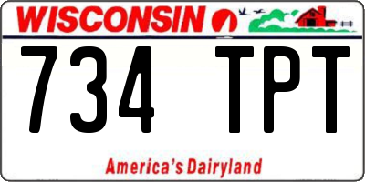 WI license plate 734TPT
