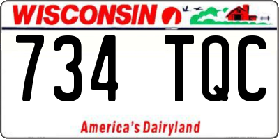WI license plate 734TQC