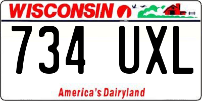 WI license plate 734UXL