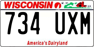 WI license plate 734UXM