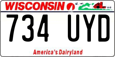 WI license plate 734UYD