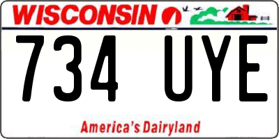WI license plate 734UYE