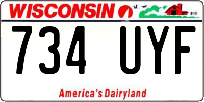 WI license plate 734UYF