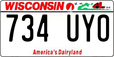 WI license plate 734UYO