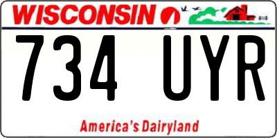 WI license plate 734UYR