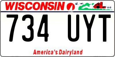 WI license plate 734UYT
