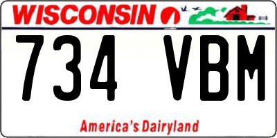 WI license plate 734VBM