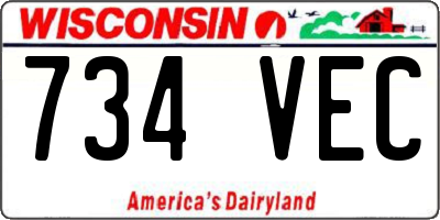 WI license plate 734VEC