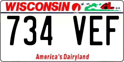 WI license plate 734VEF