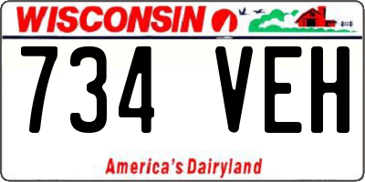 WI license plate 734VEH