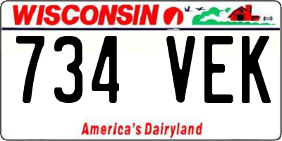 WI license plate 734VEK