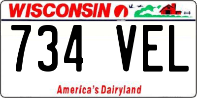 WI license plate 734VEL