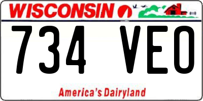 WI license plate 734VEO