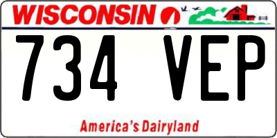 WI license plate 734VEP