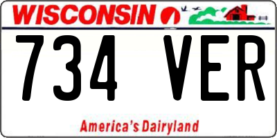WI license plate 734VER
