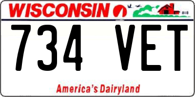 WI license plate 734VET